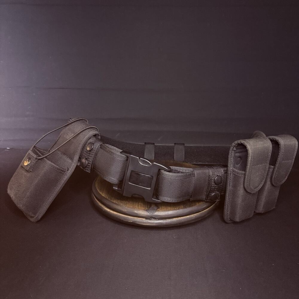 Bianchi Nylon Duty Belt 40"- 46" w/Radio Pouch & 10mm, .45 Pouch + Belt Keepers